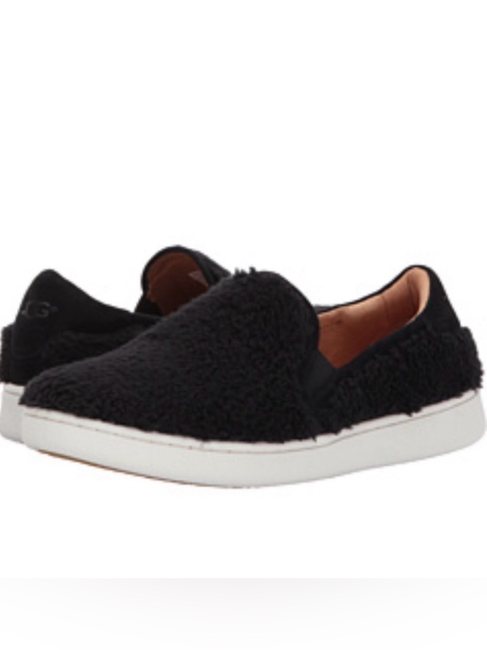 Ugg Ricci black Sherpa slip on loafer sneaker style shoes size 6.5